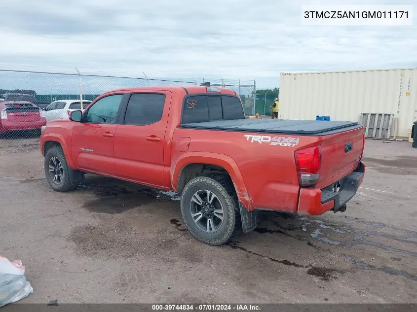 2016 Toyota Tacoma VIN: 3TMCZ5AN1GM011171 Lot: 39744834