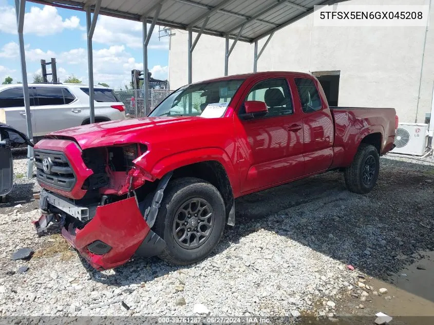 2016 Toyota Tacoma Sr VIN: 5TFSX5EN6GX045208 Lot: 39761287