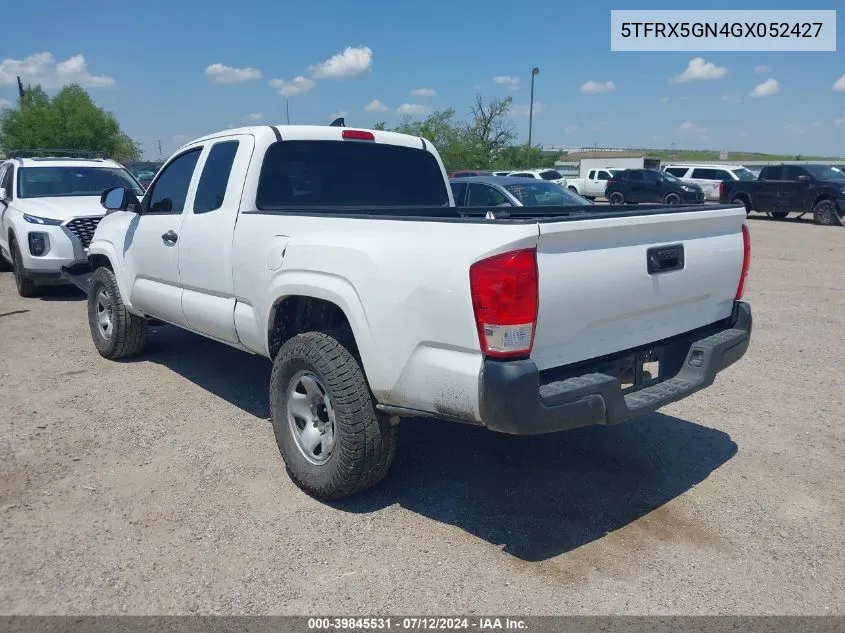 2016 Toyota Tacoma Sr VIN: 5TFRX5GN4GX052427 Lot: 39845531