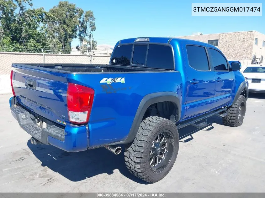 2016 Toyota Tacoma Trd Off Road VIN: 3TMCZ5AN5GM017474 Lot: 39884584