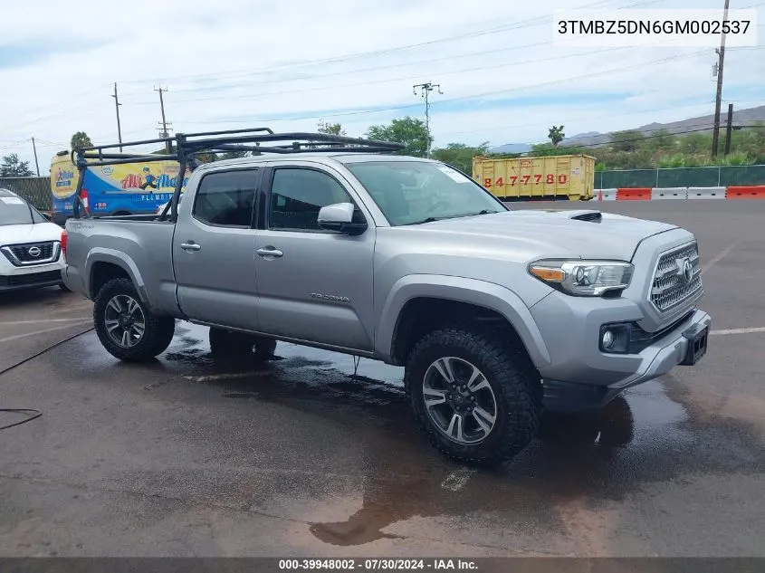 2016 Toyota Tacoma Sr5 VIN: 3TMBZ5DN6GM002537 Lot: 39948002