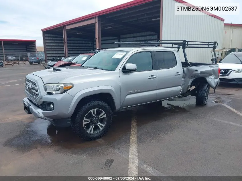 2016 Toyota Tacoma Sr5 VIN: 3TMBZ5DN6GM002537 Lot: 39948002