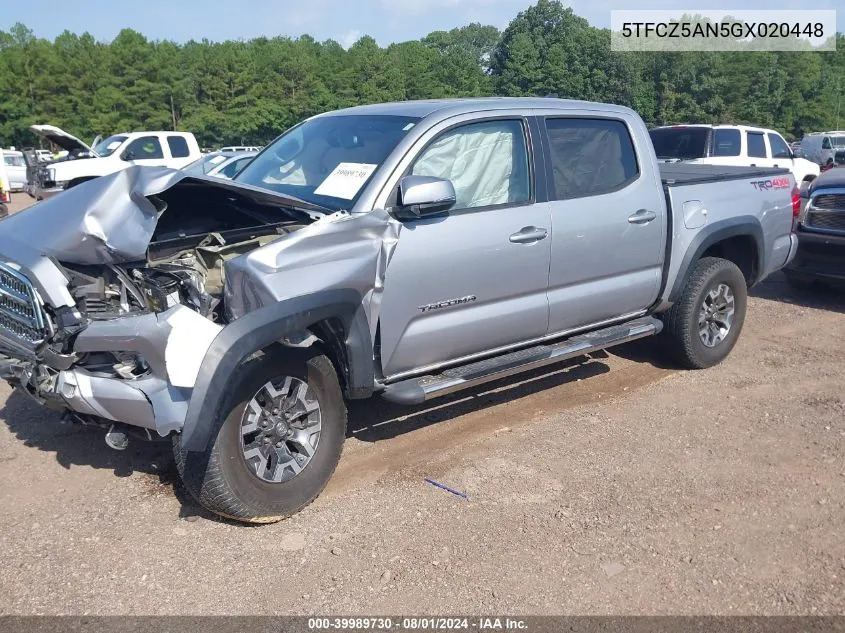 2016 Toyota Tacoma Trd Off Road VIN: 5TFCZ5AN5GX020448 Lot: 39989730