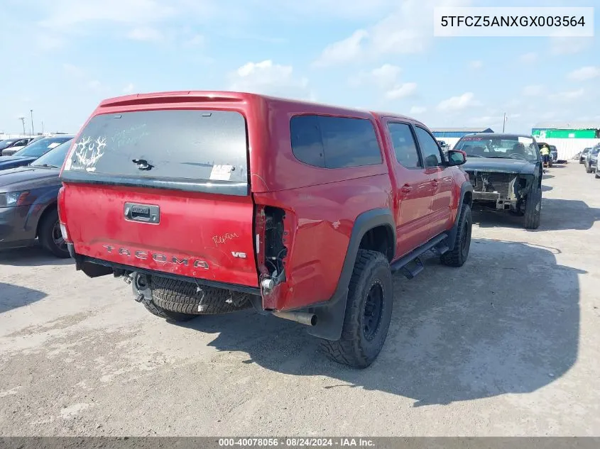 2016 Toyota Tacoma Trd Off Road VIN: 5TFCZ5ANXGX003564 Lot: 40078056