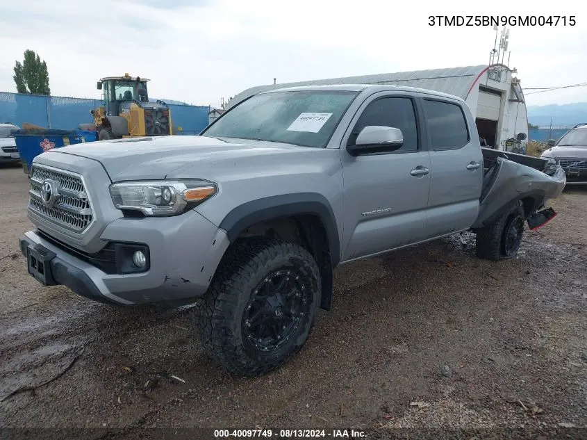 2016 Toyota Tacoma Trd Off Road VIN: 3TMDZ5BN9GM004715 Lot: 40097749