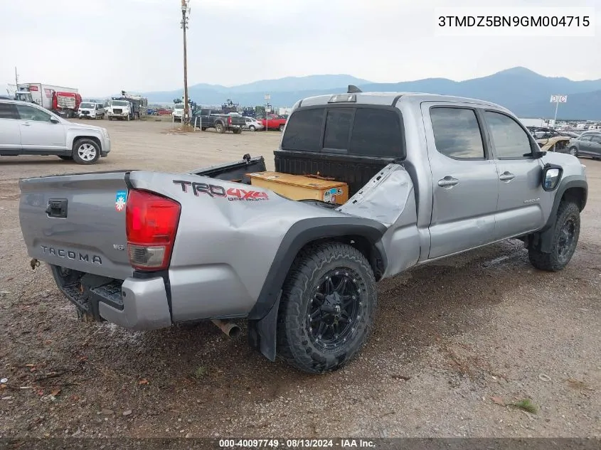 2016 Toyota Tacoma Trd Off Road VIN: 3TMDZ5BN9GM004715 Lot: 40097749