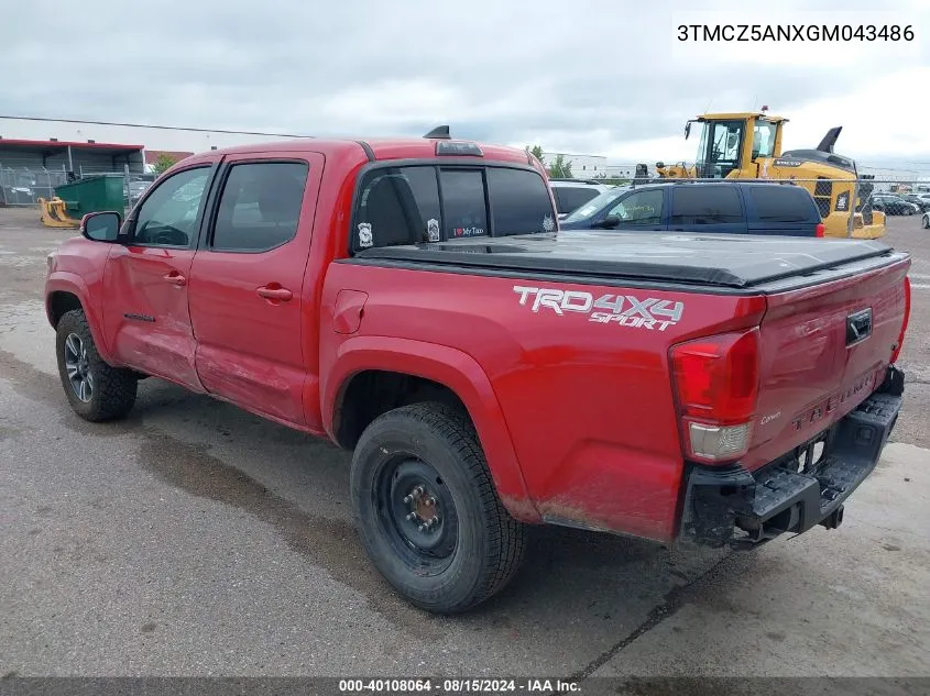 2016 Toyota Tacoma Trd Sport VIN: 3TMCZ5ANXGM043486 Lot: 40108064