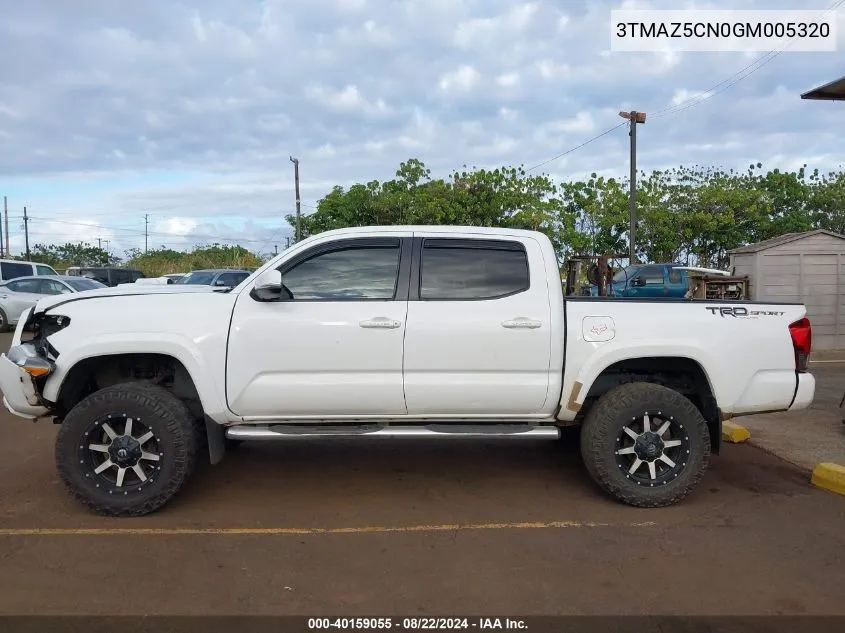 2016 Toyota Tacoma Sr5 V6 VIN: 3TMAZ5CN0GM005320 Lot: 40159055