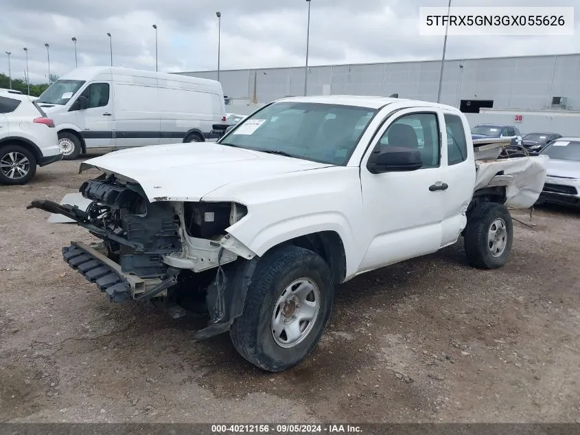 2016 Toyota Tacoma Access Cab/Sr/Sr5 VIN: 5TFRX5GN3GX055626 Lot: 40212156