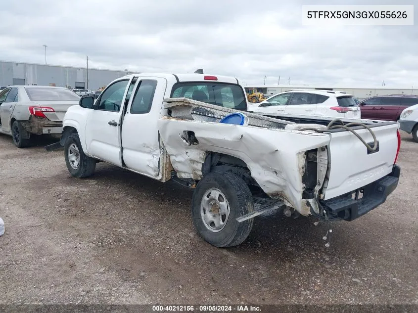 2016 Toyota Tacoma Access Cab/Sr/Sr5 VIN: 5TFRX5GN3GX055626 Lot: 40212156