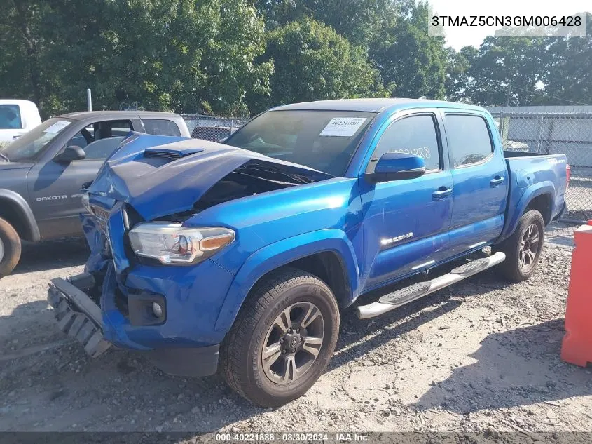 2016 Toyota Tacoma Trd Sport VIN: 3TMAZ5CN3GM006428 Lot: 40221888