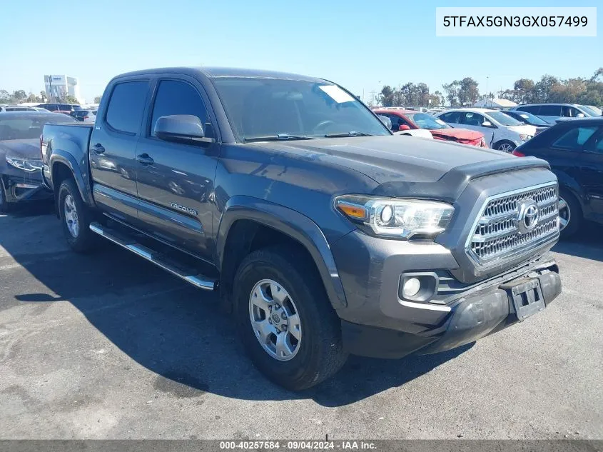 2016 Toyota Tacoma Sr5 VIN: 5TFAX5GN3GX057499 Lot: 40257584