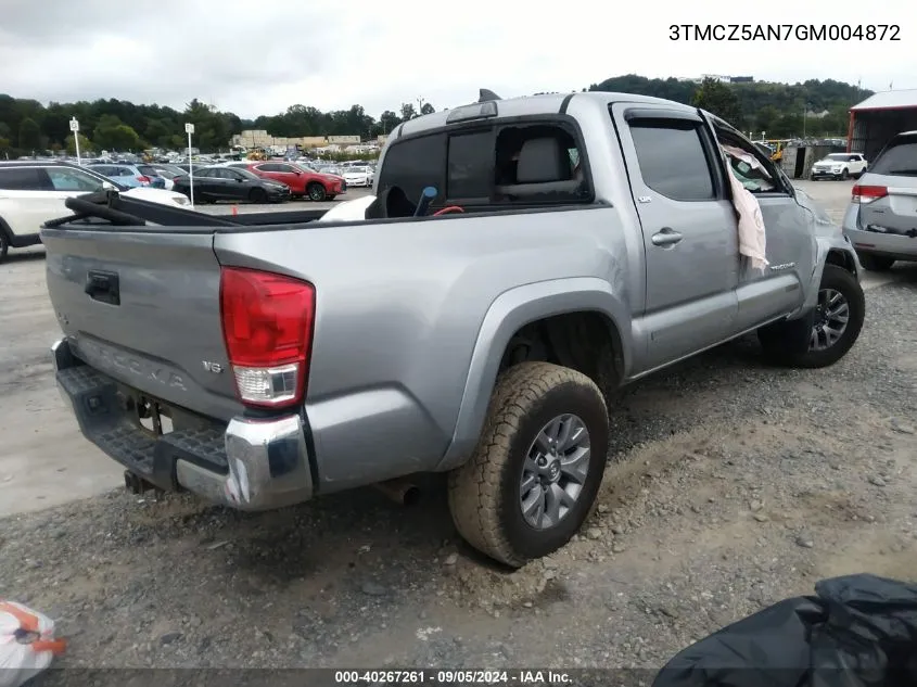 2016 Toyota Tacoma Dbl Cab/Sr/Sr5/Trd Spt/Or VIN: 3TMCZ5AN7GM004872 Lot: 40267261