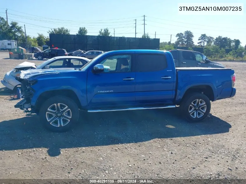 2016 Toyota Tacoma Limited VIN: 3TMGZ5AN1GM007235 Lot: 40291105