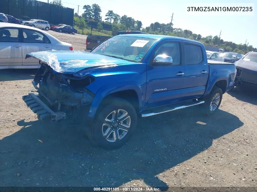 2016 Toyota Tacoma Limited VIN: 3TMGZ5AN1GM007235 Lot: 40291105