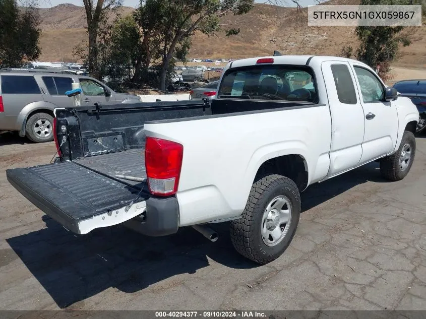 2016 Toyota Tacoma Access Cab/Sr/Sr5 VIN: 5TFRX5GN1GX059867 Lot: 40294377