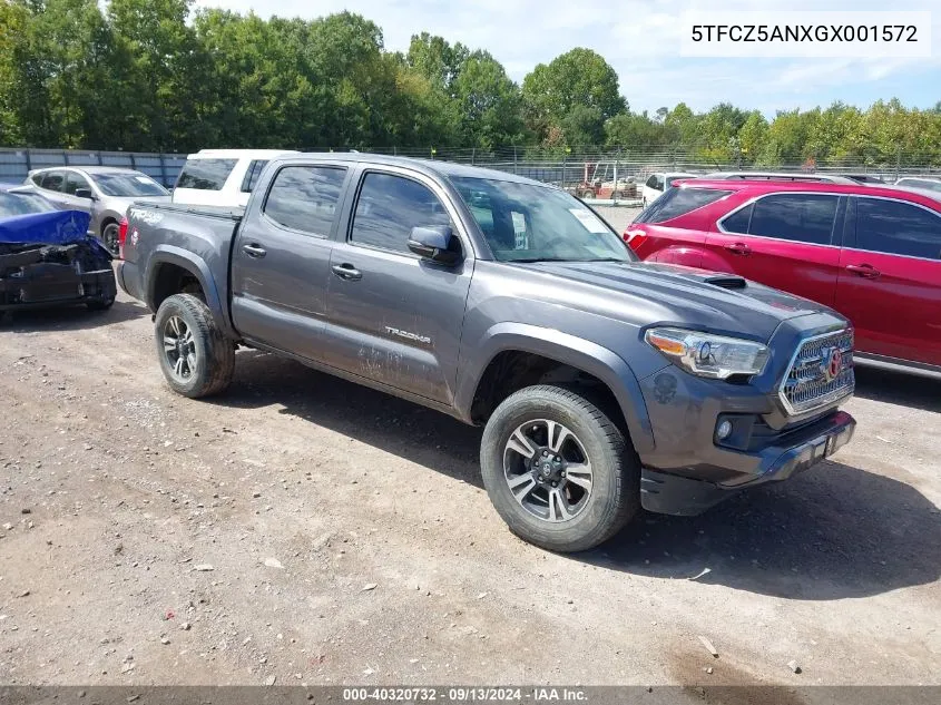 5TFCZ5ANXGX001572 2016 Toyota Tacoma Dbl Cab/Sr/Sr5/Trd Spt/Or