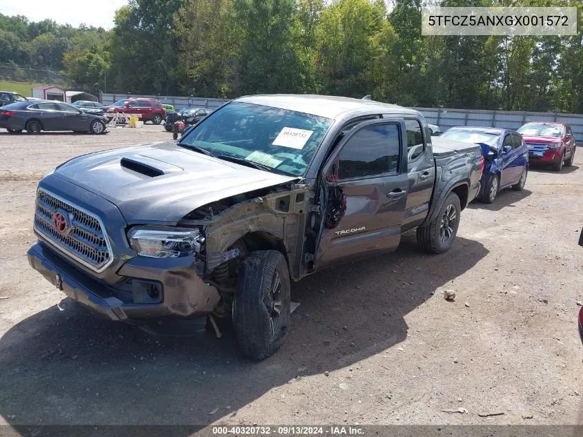 2016 Toyota Tacoma Dbl Cab/Sr/Sr5/Trd Spt/Or VIN: 5TFCZ5ANXGX001572 Lot: 40320732