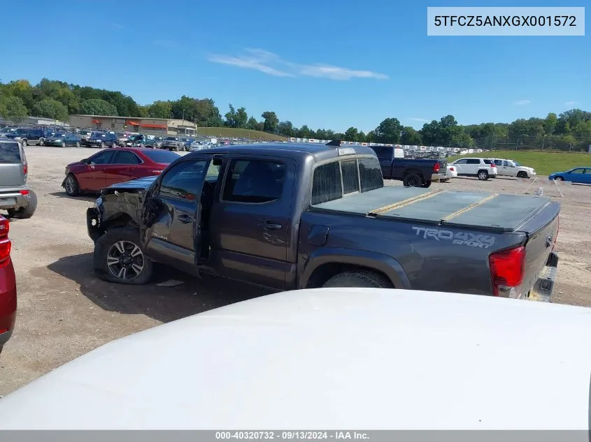 2016 Toyota Tacoma Dbl Cab/Sr/Sr5/Trd Spt/Or VIN: 5TFCZ5ANXGX001572 Lot: 40320732