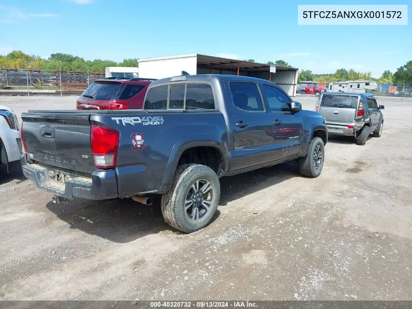 2016 Toyota Tacoma Dbl Cab/Sr/Sr5/Trd Spt/Or VIN: 5TFCZ5ANXGX001572 Lot: 40320732