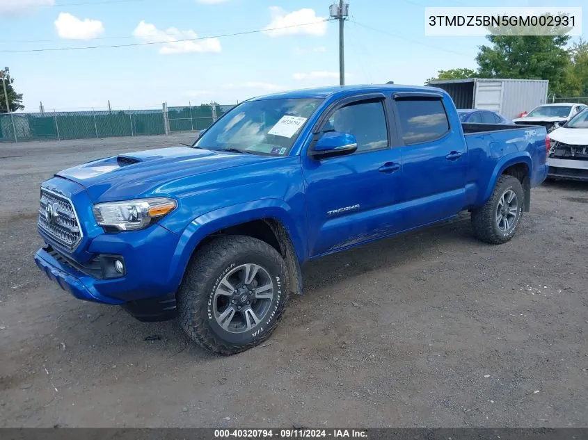 3TMDZ5BN5GM002931 2016 Toyota Tacoma Trd Sport