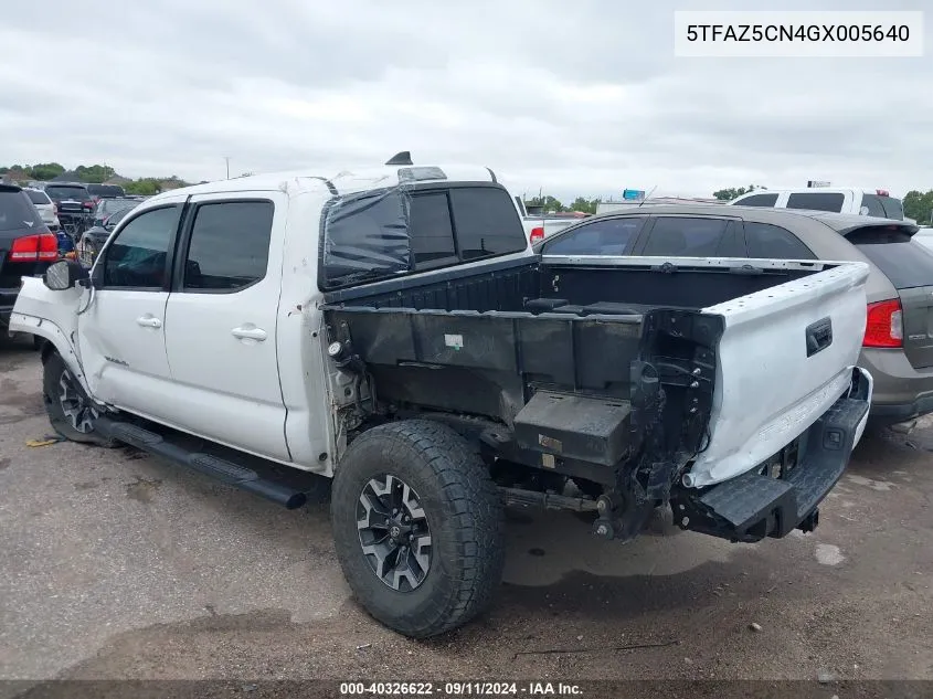 2016 Toyota Tacoma Trd Off Road VIN: 5TFAZ5CN4GX005640 Lot: 40326622