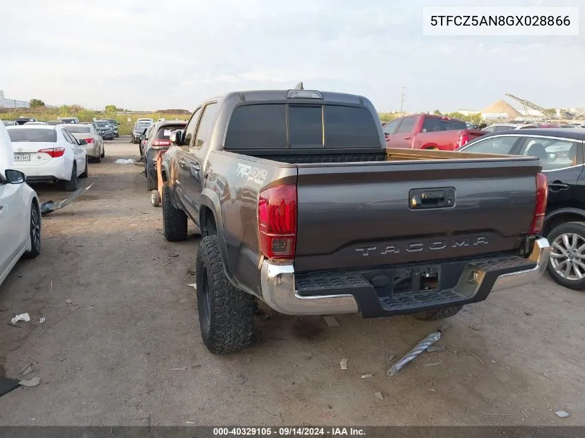 2016 Toyota Tacoma Trd Off Road VIN: 5TFCZ5AN8GX028866 Lot: 40329105