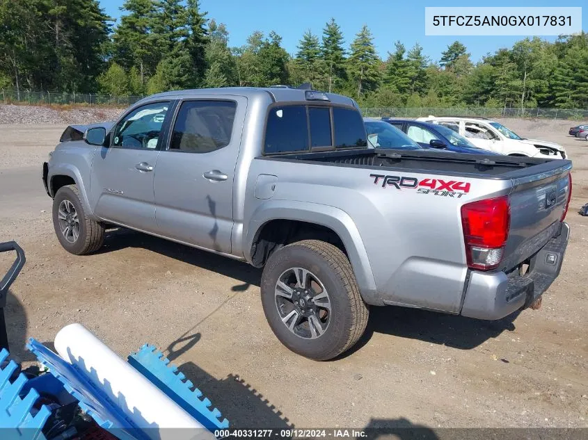 5TFCZ5AN0GX017831 2016 Toyota Tacoma Trd Sport