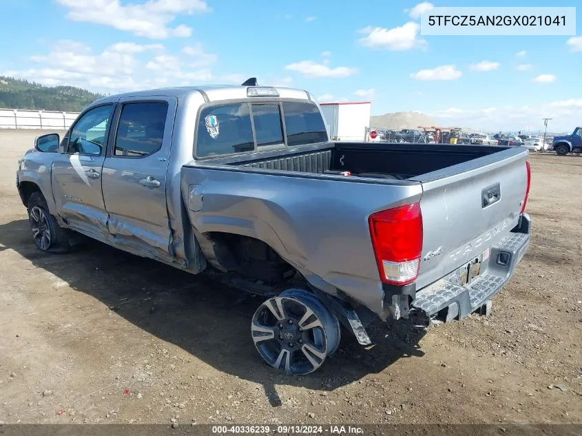 2016 Toyota Tacoma Dbl Cab/Sr/Sr5/Trd Spt/Or VIN: 5TFCZ5AN2GX021041 Lot: 40336239