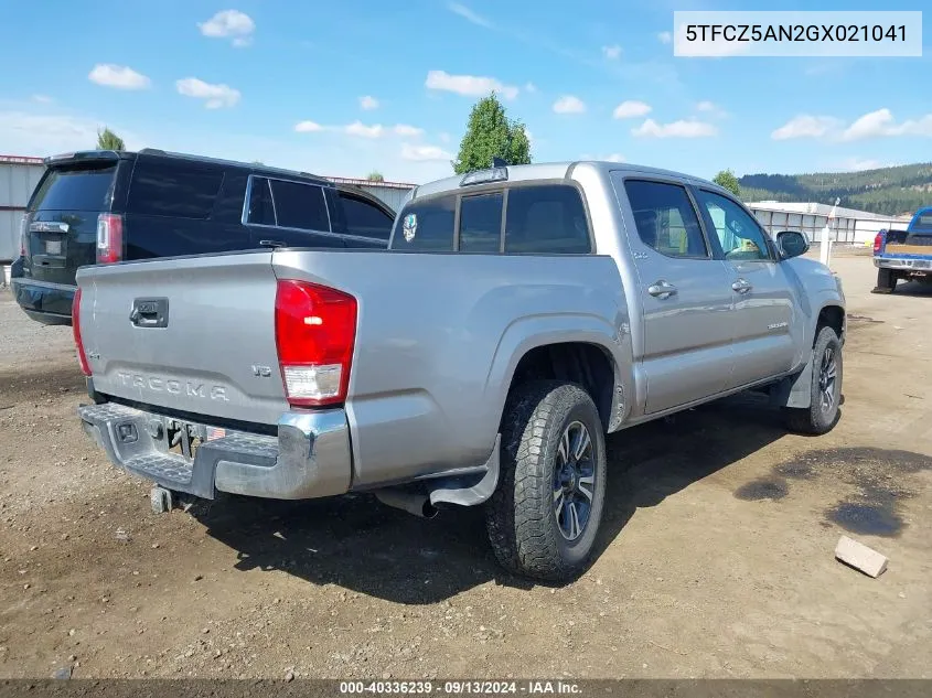 2016 Toyota Tacoma Dbl Cab/Sr/Sr5/Trd Spt/Or VIN: 5TFCZ5AN2GX021041 Lot: 40336239