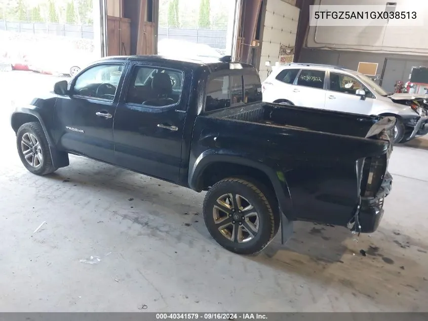 5TFGZ5AN1GX038513 2016 Toyota Tacoma Double Cab/Ltd