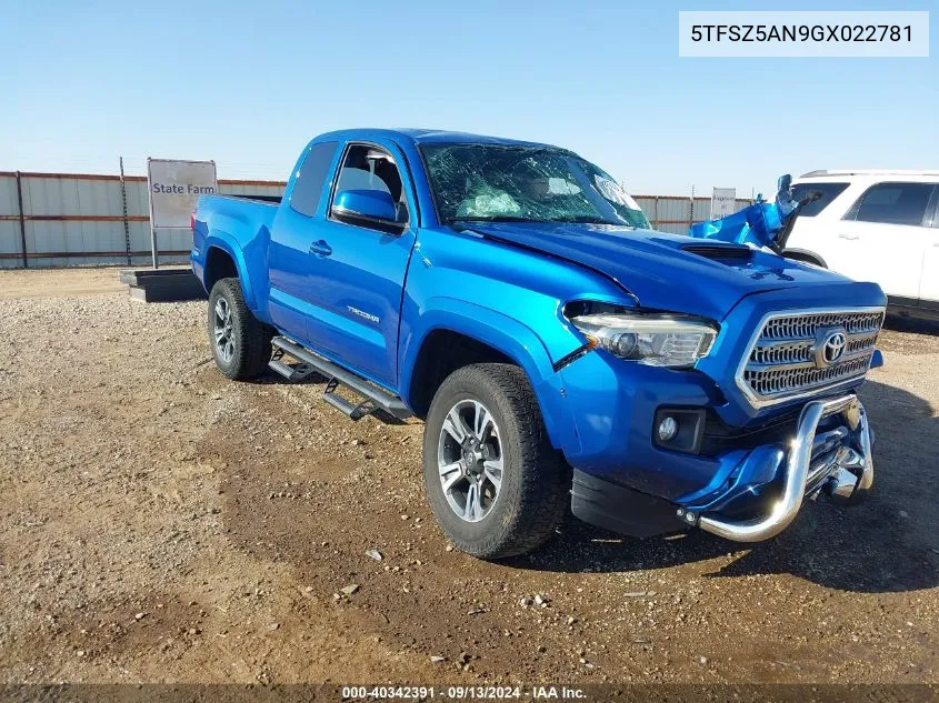 2016 Toyota Tacoma Trd Sport VIN: 5TFSZ5AN9GX022781 Lot: 40342391