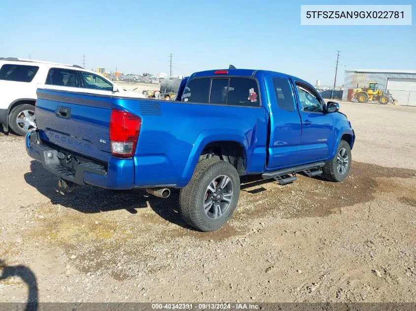 2016 Toyota Tacoma Trd Sport VIN: 5TFSZ5AN9GX022781 Lot: 40342391