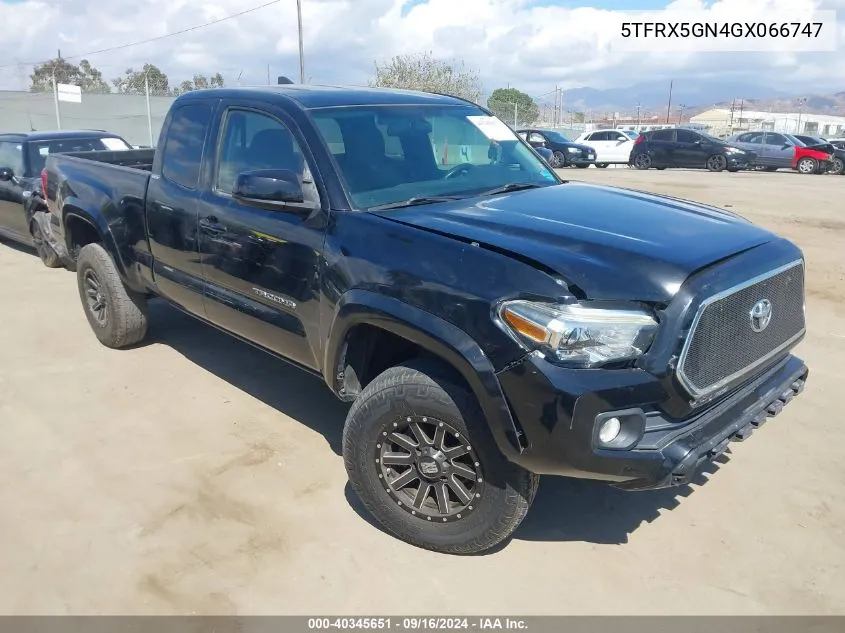 2016 Toyota Tacoma Sr5 VIN: 5TFRX5GN4GX066747 Lot: 40345651