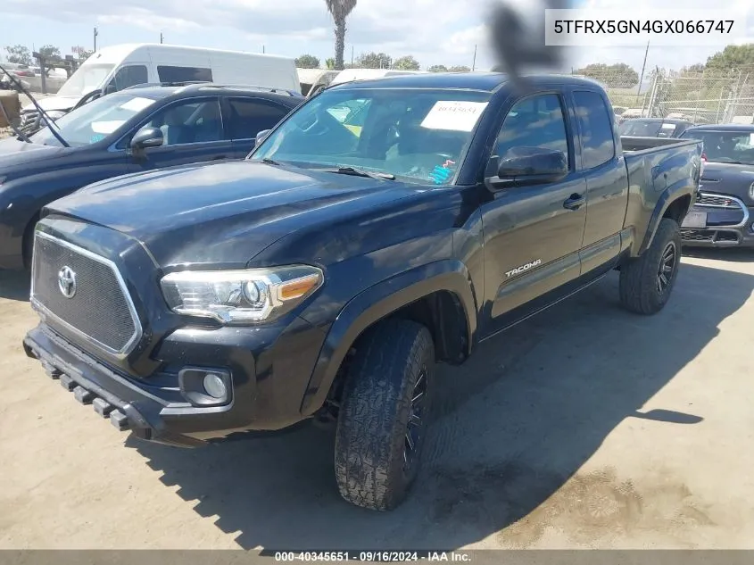 2016 Toyota Tacoma Sr5 VIN: 5TFRX5GN4GX066747 Lot: 40345651