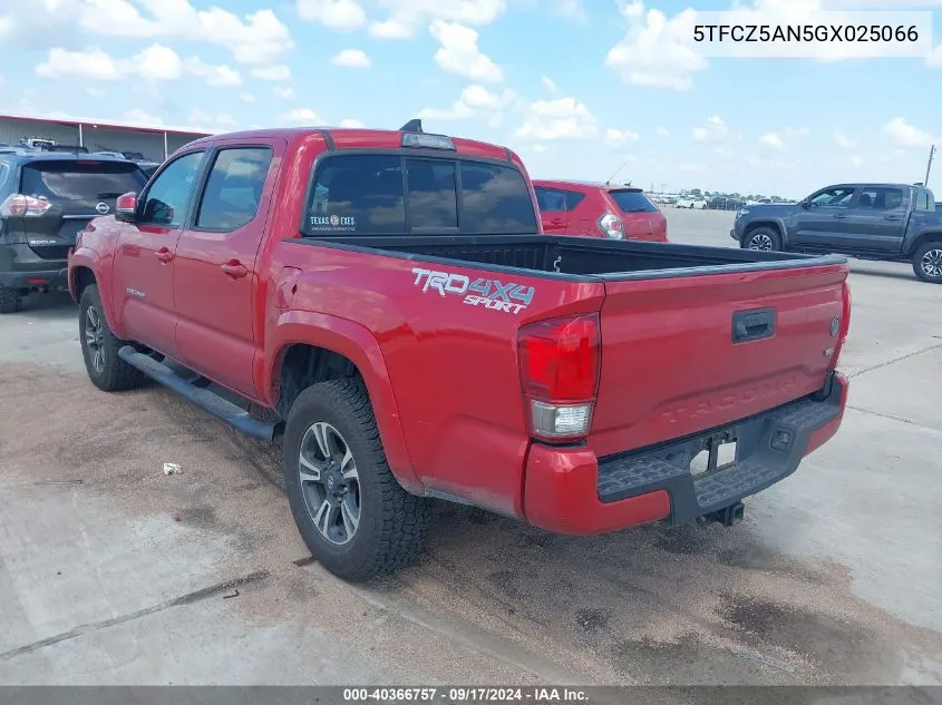 5TFCZ5AN5GX025066 2016 Toyota Tacoma Trd Sport