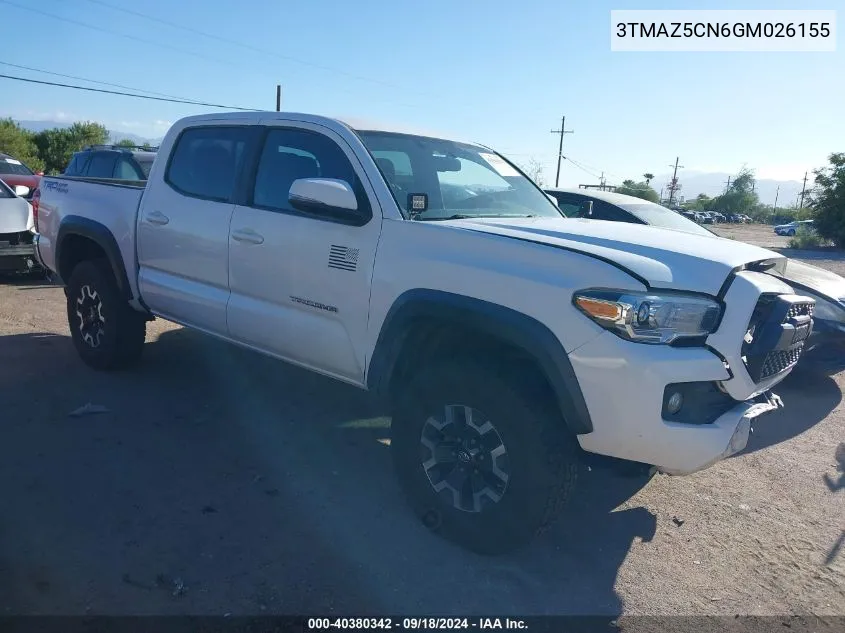 2016 Toyota Tacoma Dbl Cab/Sr5/Trd Sport/Or VIN: 3TMAZ5CN6GM026155 Lot: 40380342