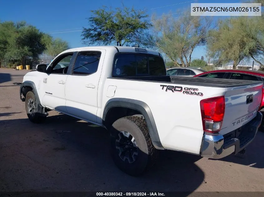 2016 Toyota Tacoma Dbl Cab/Sr5/Trd Sport/Or VIN: 3TMAZ5CN6GM026155 Lot: 40380342