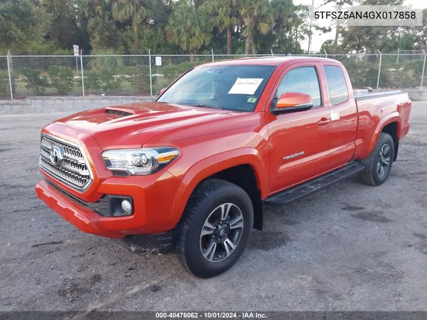 2016 Toyota Tacoma Trd Sport VIN: 5TFSZ5AN4GX017858 Lot: 40476062