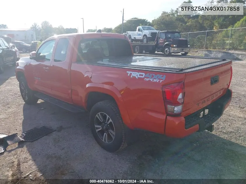 2016 Toyota Tacoma Trd Sport VIN: 5TFSZ5AN4GX017858 Lot: 40476062