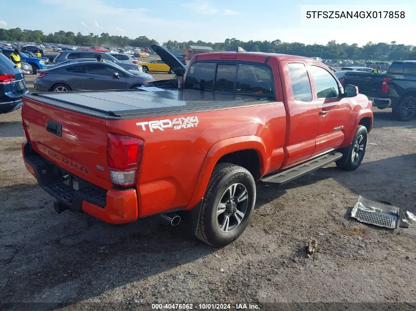 2016 Toyota Tacoma Trd Sport VIN: 5TFSZ5AN4GX017858 Lot: 40476062