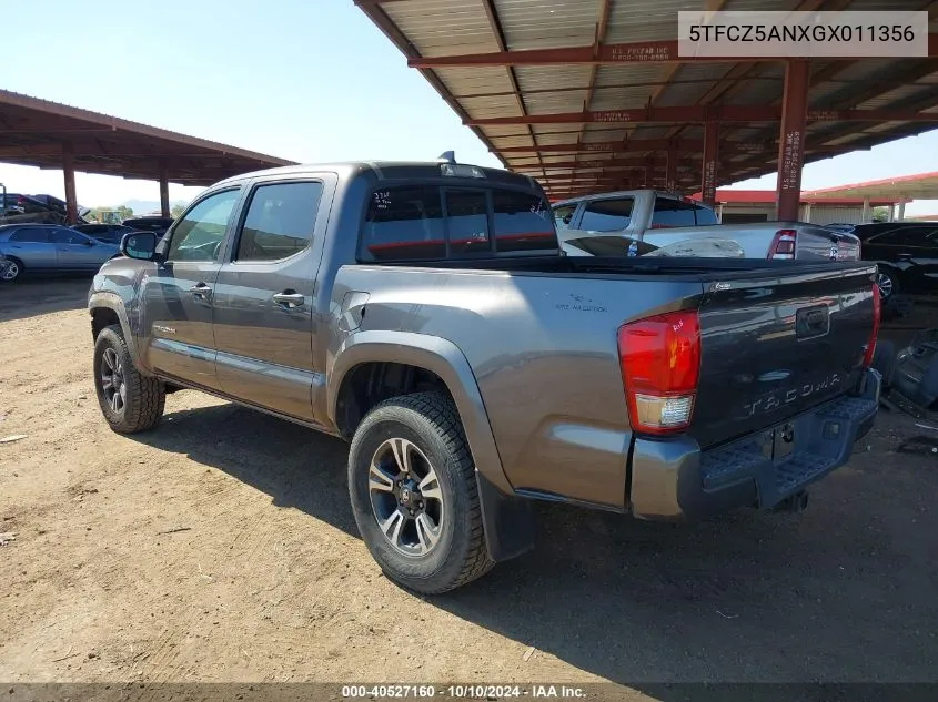 2016 Toyota Tacoma Trd Sport VIN: 5TFCZ5ANXGX011356 Lot: 40527160