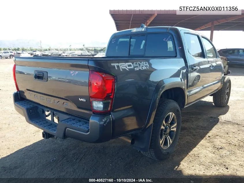 2016 Toyota Tacoma Trd Sport VIN: 5TFCZ5ANXGX011356 Lot: 40527160