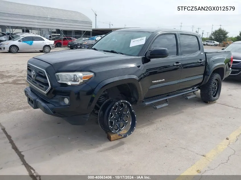 2016 Toyota Tacoma Sr5 V6 VIN: 5TFCZ5AN2GX012579 Lot: 40563406