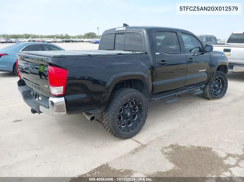 2016 Toyota Tacoma Sr5 V6 VIN: 5TFCZ5AN2GX012579 Lot: 40563406