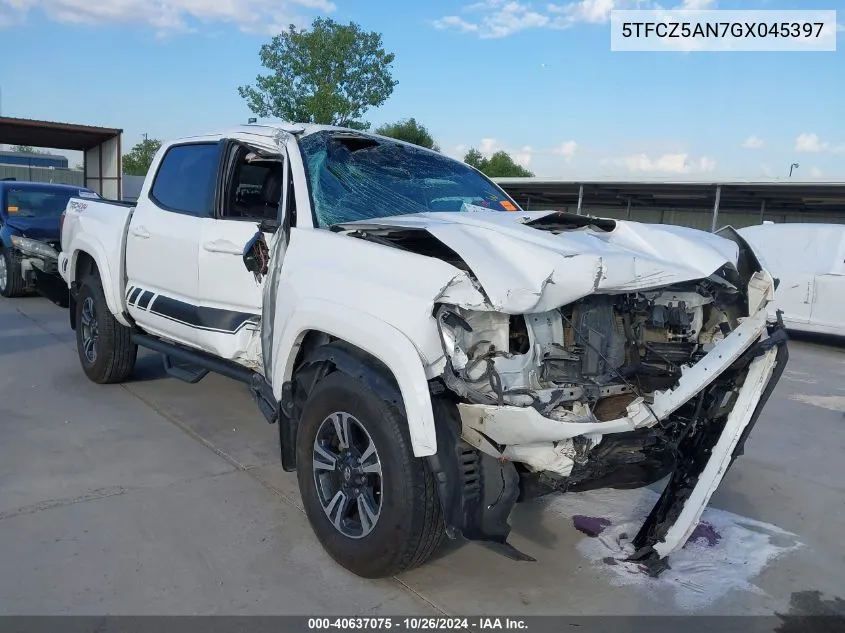 2016 Toyota Tacoma Trd Sport VIN: 5TFCZ5AN7GX045397 Lot: 40637075