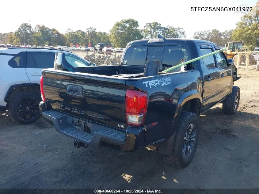 2016 Toyota Tacoma Trd Sport VIN: 5TFCZ5AN6GX041972 Lot: 40668264