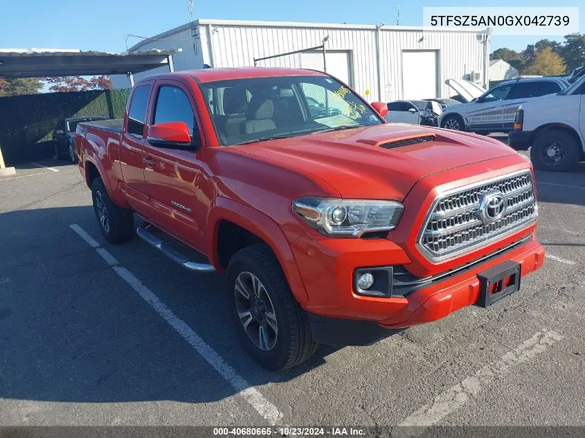 2016 Toyota Tacoma VIN: 5TFSZ5AN0GX042739 Lot: 40680665