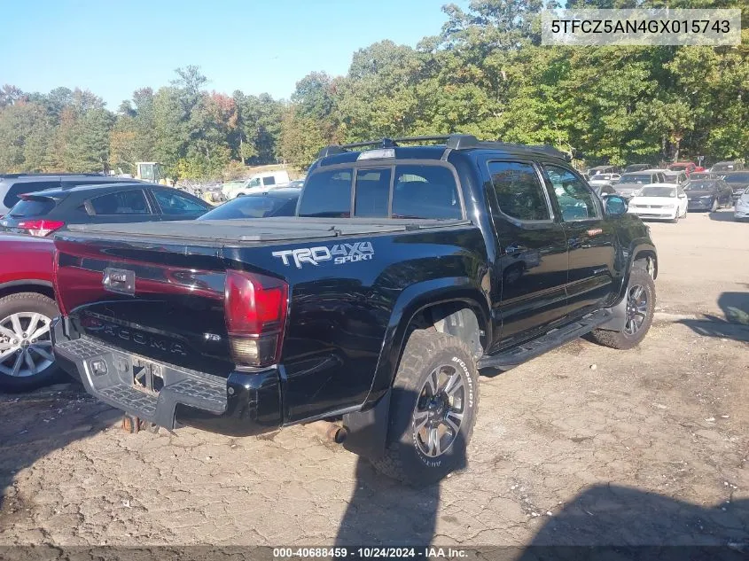 2016 Toyota Tacoma Trd Sport VIN: 5TFCZ5AN4GX015743 Lot: 40688459