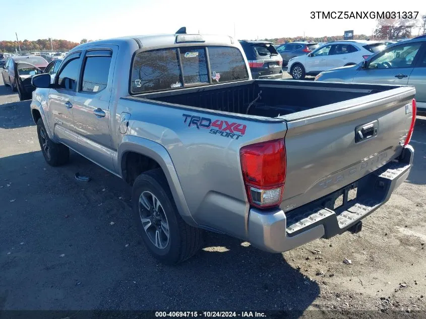 2016 Toyota Tacoma Trd Sport VIN: 3TMCZ5ANXGM031337 Lot: 40694715